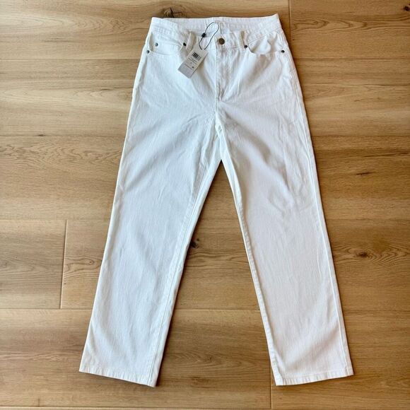 NWT Eileen Fisher White Straight Ankle Pant Jeans - Picture 2 of 4